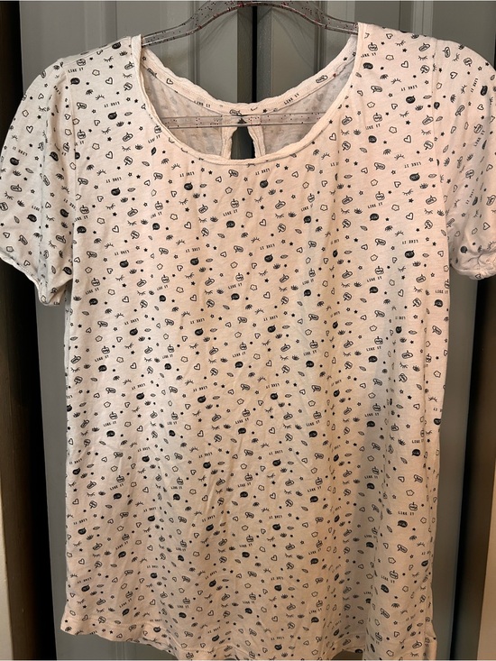 Madewell Tops - Madewell White Tee with Black Doodle Print